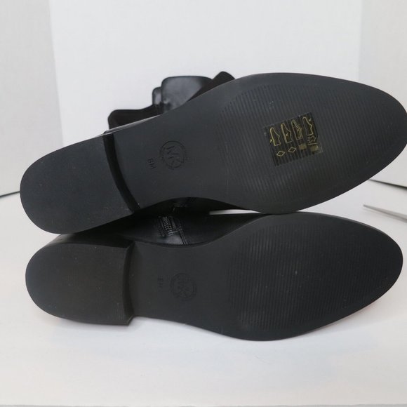 Michael Kors Bromley Black Leather/Stretchy Boot Sz 8M - Runs Narrow Across Foot - Picture 14 of 16